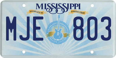 MS license plate MJE803