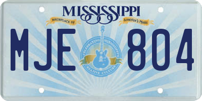 MS license plate MJE804