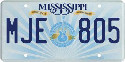 MS license plate MJE805