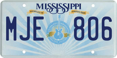 MS license plate MJE806