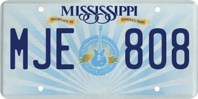 MS license plate MJE808