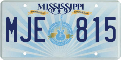 MS license plate MJE815