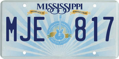 MS license plate MJE817