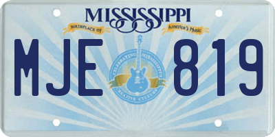 MS license plate MJE819