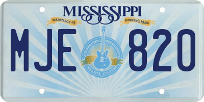 MS license plate MJE820