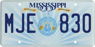 MS license plate MJE830