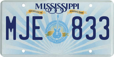 MS license plate MJE833