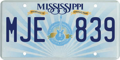 MS license plate MJE839