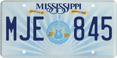 MS license plate MJE845
