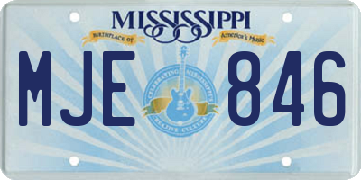 MS license plate MJE846