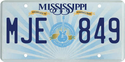 MS license plate MJE849