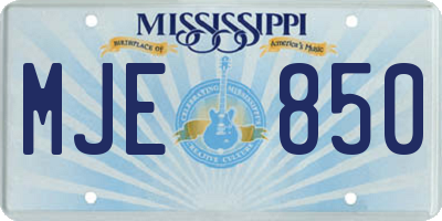 MS license plate MJE850