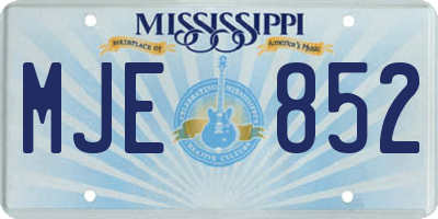 MS license plate MJE852