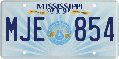 MS license plate MJE854