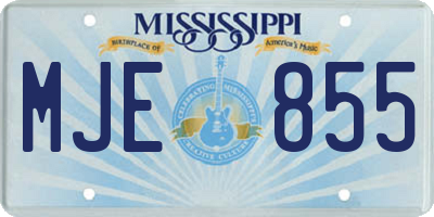 MS license plate MJE855