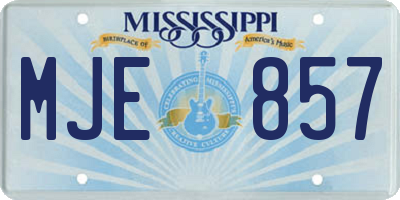 MS license plate MJE857