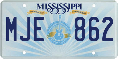 MS license plate MJE862