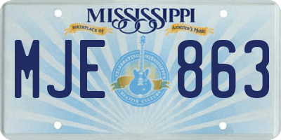 MS license plate MJE863