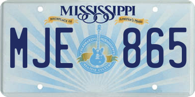 MS license plate MJE865