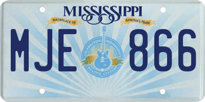 MS license plate MJE866