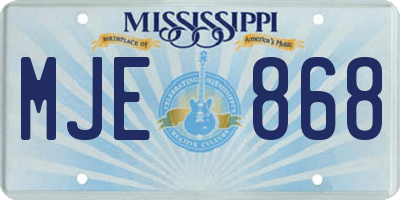 MS license plate MJE868
