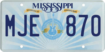 MS license plate MJE870