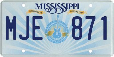 MS license plate MJE871