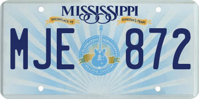MS license plate MJE872