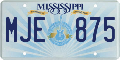 MS license plate MJE875