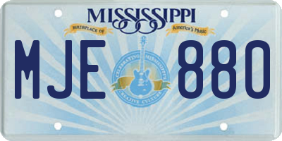 MS license plate MJE880