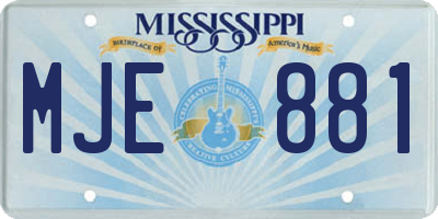 MS license plate MJE881