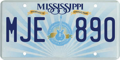 MS license plate MJE890