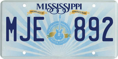 MS license plate MJE892