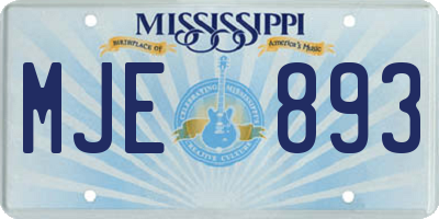 MS license plate MJE893