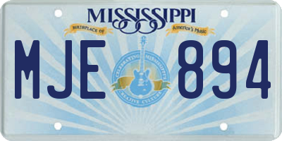 MS license plate MJE894