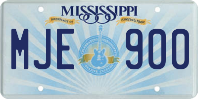 MS license plate MJE900