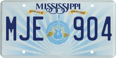MS license plate MJE904
