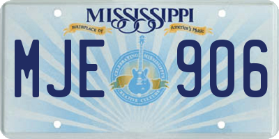 MS license plate MJE906