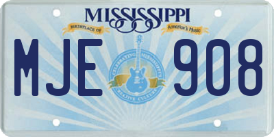 MS license plate MJE908