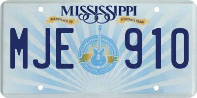 MS license plate MJE910