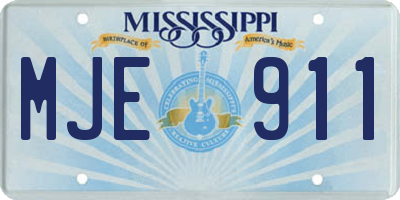 MS license plate MJE911