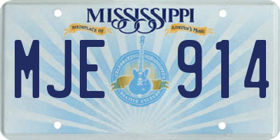 MS license plate MJE914