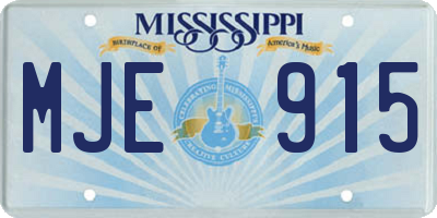 MS license plate MJE915