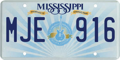 MS license plate MJE916