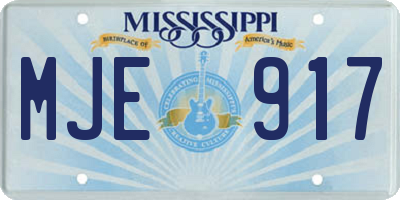 MS license plate MJE917