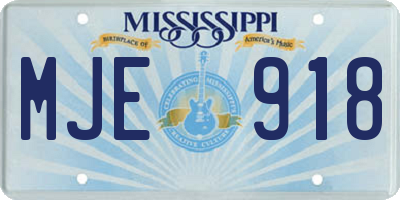 MS license plate MJE918