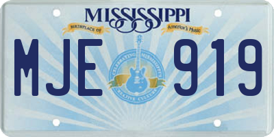 MS license plate MJE919