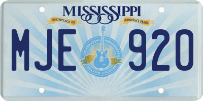 MS license plate MJE920