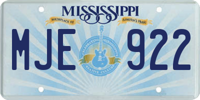MS license plate MJE922