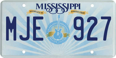 MS license plate MJE927